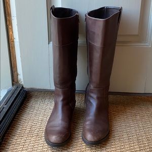 Brown riding boots